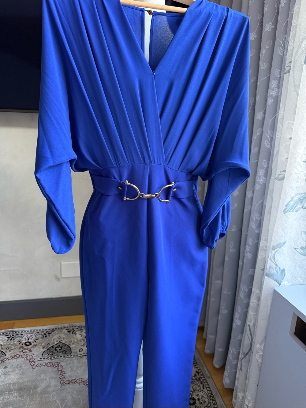 Elegant Cobalt Blue Belted Jumpsuit
